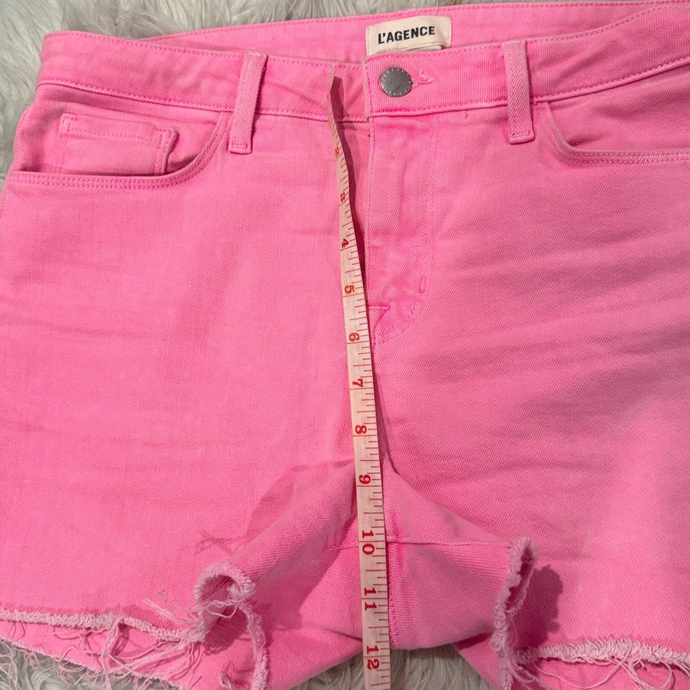 Neon wash L’Agence cut off denim shorts sz 30 - Picture 5 of 6